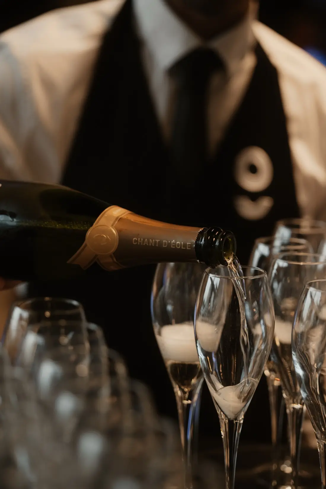 Service de champagne lors d'un événement